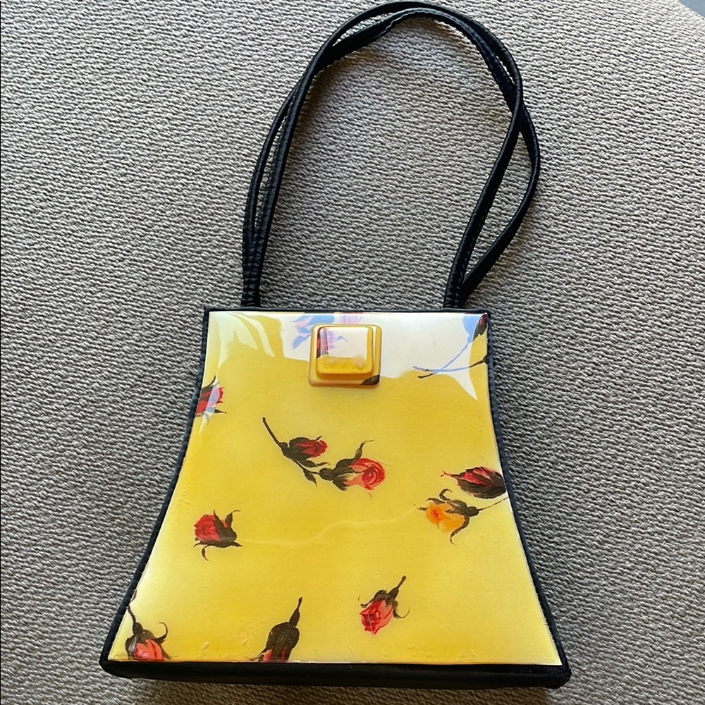 Angela Franscone Yellow Floral Women's Bag